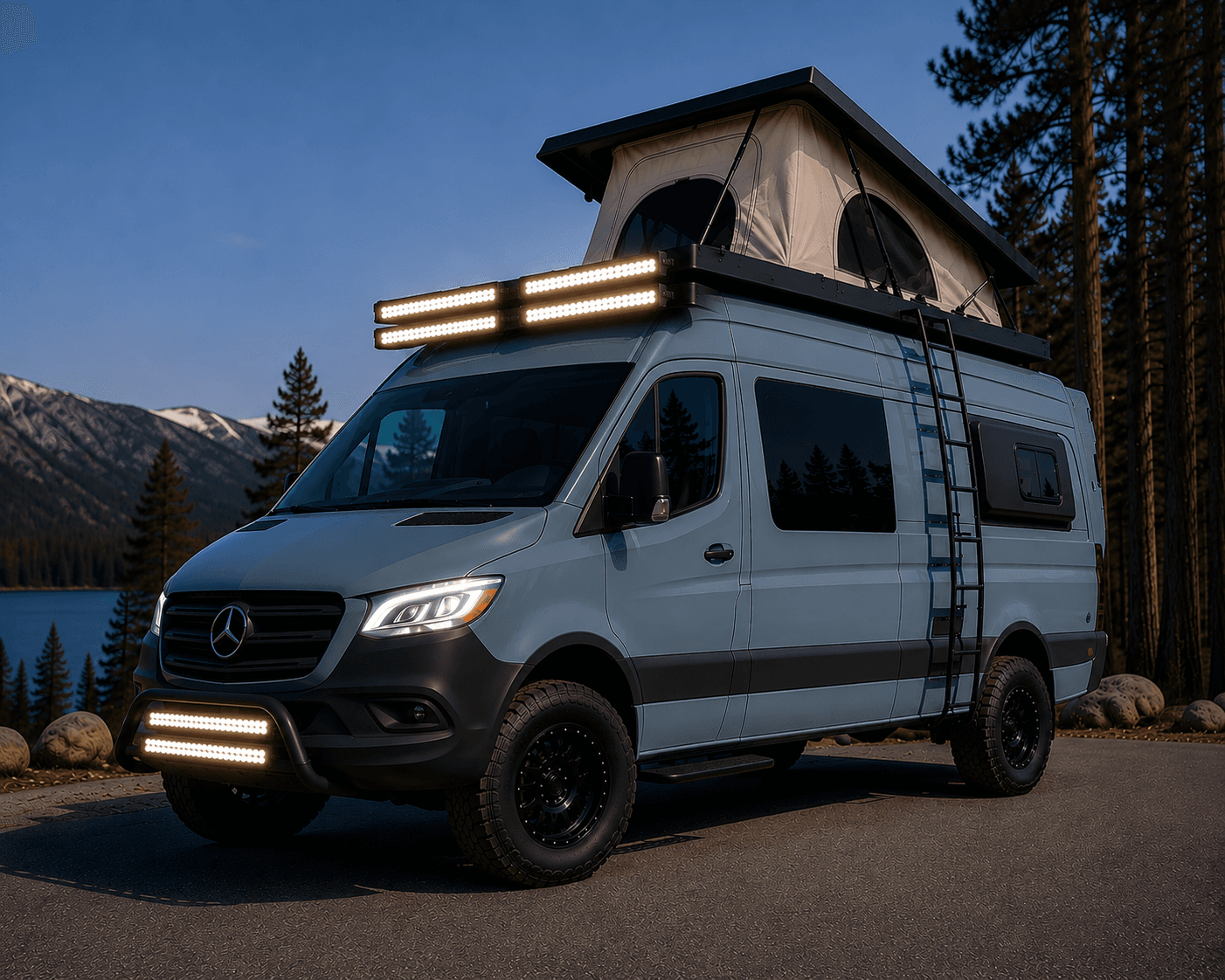 Montreal 170 AWD Pop Top Blue Gray - Luxury Custom Camper Van by Big Bear Vans